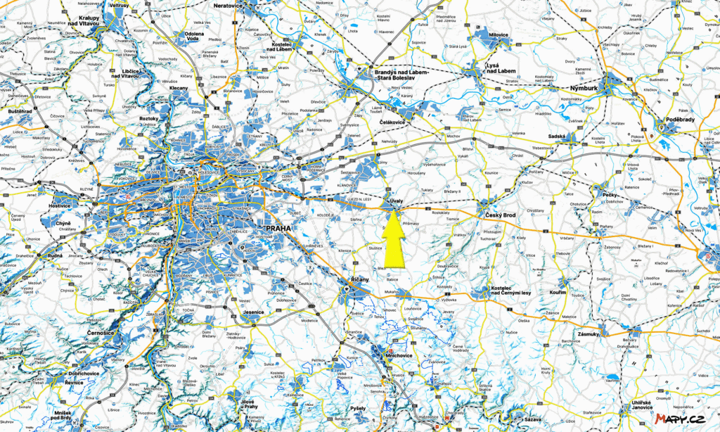 Vila Úvaly - Lokace místa v mapě - Současný stav