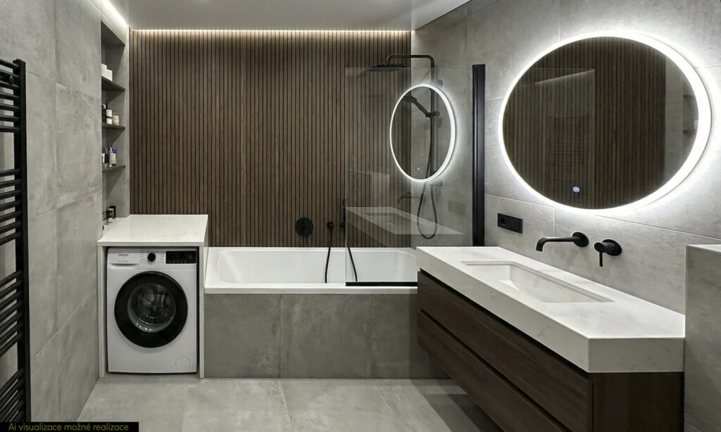 Vila Úvaly - koupelna - Ai visualizace možné realizace