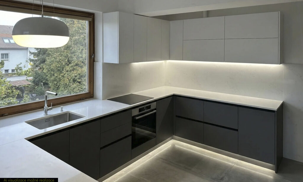 Vila Úvaly - kuchyň - Ai visualizace možné realizace